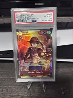 2024 ONE PIECE PROMOS TREASURE BOOSTERS SET #006 MONKEY D. LUFFY PSA 10 - Image 1