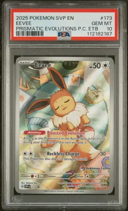 2025 POKEMON SVP EN-SV BLACK STAR PROMO #173 EEVEE PSA 10 - Image 1