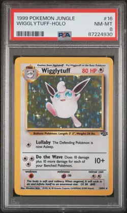 1999 POKEMON JUNGLE #16 WIGGLYTUFF HOLO PSA 8 - Image 1