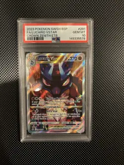 2023 Pokemon SWSH291 Lucario VSTAR Crown Zenith ETB PSA 10 - Image 1