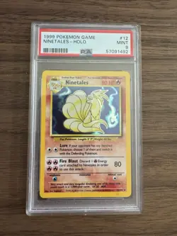 1999 Pokemon Game Base Set Unlimited Ninetales Holo 12/102 PSA 9 Mint - Image 1