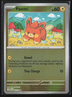 Pawmi 032/094 Common Phantasmal Flames Pokemon Reverse Holo Near Mint - Image 1