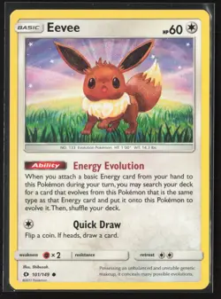 Eevee 101/149 Common SM Base Set Pokemon Near Mint - Image 1