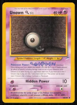 Unown [Q] 59/105 Uncommon Neo Destiny Pokemon Unlimited Lightly Played - Image 1
