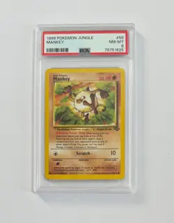 1999 Pokemon Jungle #56 Mankey PSA 8 NM-MT - Image 1
