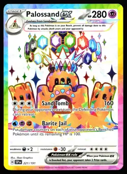 PALOSSAND EX 221/191 ULTRA RARE SURGING SPARKS POKEMON NM - Image 1