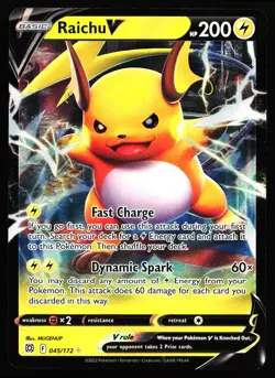RAICHU V 045/172 HOLO V RARE BRILLIANT STARS POKEMON NM - Image 1