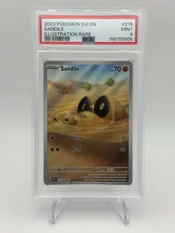 PSA 9! SANDILE #216 POKEMON SCARLET VIOLET BASE - Image 1