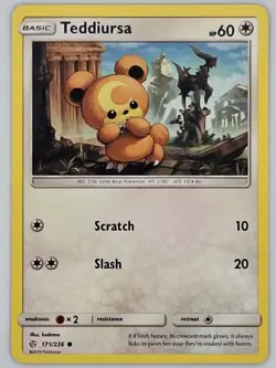 Teddiursa 171/236 Pokemon - Sun & Moon Cosmic Eclipse MP - Image 1
