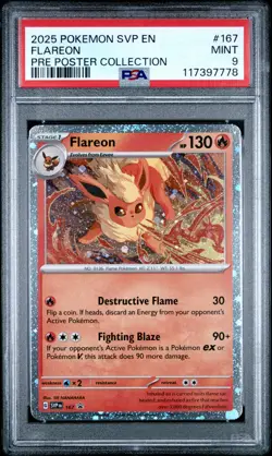 2025 POKEMON SVP EN-SV BLACK STAR PROMO #167 FLAREON PSA 9 - Image 1