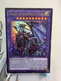 Yu-Gi-Oh! Timaeus the United Magical Dragon, UR, 1st Ed MZMU-EN012, NM - Image 1