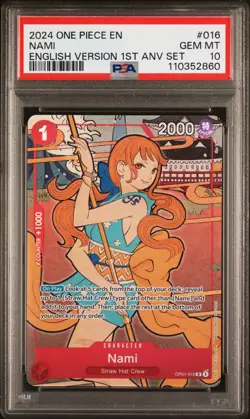 2024 ONE PIECE ENGLISH VERSION 1ST ANNIVERSARY SET #016 NAMI PSA 10 - Image 1