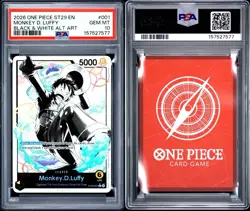 2025 ONE PIECE ST29 #001 EGGHEAD B&W MONKEY D. LUFFY LEADER PARALLEL PSA 10 - Image 2