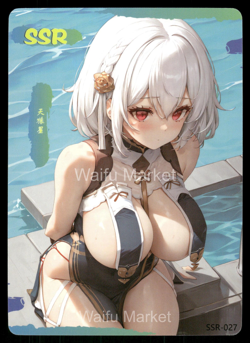 Sirius Azur Lane Swimsuit Beach ACG Waifu Card Pink Beauties SSR - Image 1