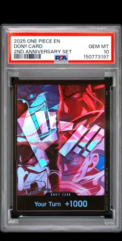 2025 ONE PIECE ENGLISH VERSION 2ND ANNIVERSARY SET DON!! CARD PSA 10 - Image 1