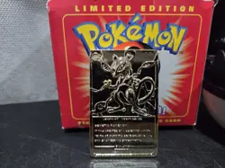 Vintage Burger King 1999 Pokemon Card 23k Gold Plated - Mewtwo Complete In Box - Image 5