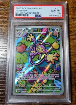 Ambipom 107/094 PSA 10 Illustration Rare Phantasmal Flames Pokemon Card - Image 1