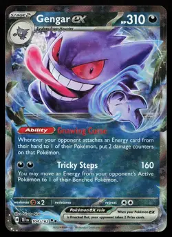 Gengar ex 104/162 Holo Temporal Forces Pokemon Card - Image 1