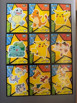 1999 Pokemon The 1st Movie Mewtwo Sticker Puzzle Chase Card Set (9) Blue & Black - Image 4