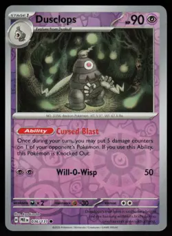 Dusclops 036/131 Common Prismatic Evolutions Pokemon Reverse Holo Near Mint - Image 1