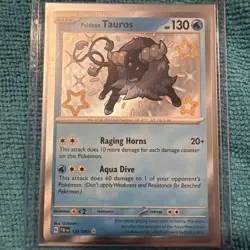 Pokemon Paldean Tauros Holo Card 120/091 SV Paldean Fates - Image 1