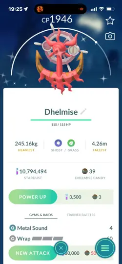 Pokemon Go Shiny Dhelmise - Image 1