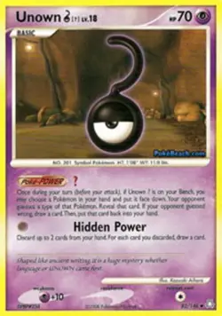 1x Unown U - 82/146 - Uncommon Lightly Played Pokemon Diamond & Pearl Legends Aw - Image 1