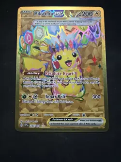 Pokemon TCG Pikachu EX Surging Sparks Holo Hyper Rare Gold 247/191 NM - Image 1