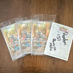 Pokemon TCG Mimikyu SVP 075 Holo Promo English Lot of 3 + 1 Random 151 Rev Holo - Image 1