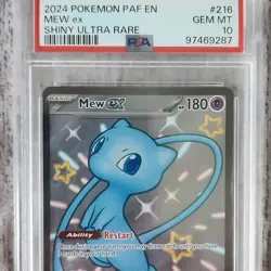 Pokemon 2024 SV Paldean Fates Mew ex 216/091 Shiny Ultra Rare Holo PSA 10 EN - Image 1