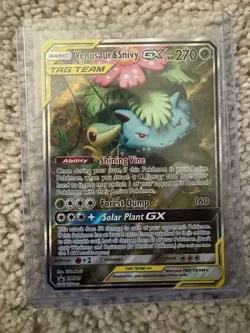 Pokemon TCG Venusaur & Snivy GX SM229 Alternative Art Tag Team Promo - Image 1