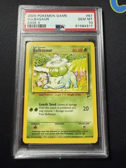 2000 Pokemon Base Set 2 Bulbasaur 67/130 PSA 10 - Image 1