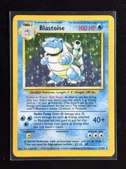 1999 Pokemon Base Set Blastoise Holo Rare 2/102 Unlimited WOTC NM-LP Vintage 🔥 - Image 3