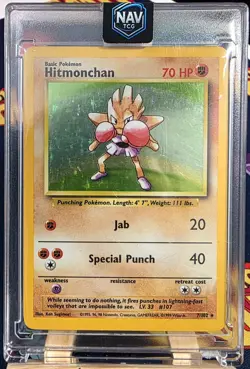 1999 Pokemon Base Set Hitmonchan 7/102 Holo Rare Unlimited - Image 1