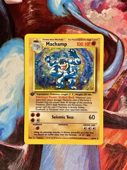 1999 Pokemon TCG Machamp Holo Unlimited Rare 1st Edition Card 8/102 Base Set - Image 1