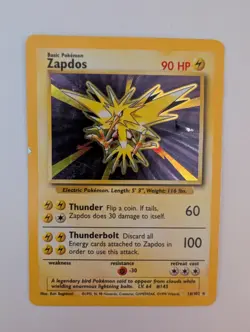 1999 Pokemon Base Set Holo Zapdos 16/102 - Image 1