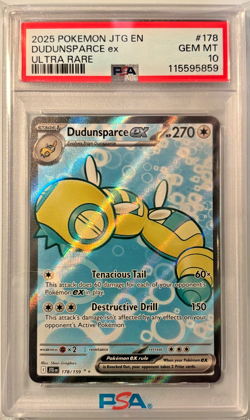 Dudunsparce ex #178/159 Ultra Rare Journey Together Pokemon 2025 PSA 10 - Image 1