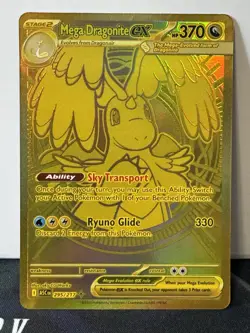 Pokemon Ascended Heroes Mega Dragonite Ex 295/217 Gold Hyper Rare - Image 1