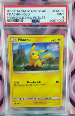Pokemon Pikachu SM183 PSA 9 Holo Unbroken Bonds Single Pack Black Star Promo - Image 1