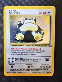 Snorlax Jungle Holo Rare 11/64 Pokemon Unlimited WOTC Vintage - Image 1