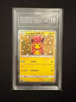 2017 Pokemon TCG Poncho Wearing Pikachu Vulpix #038/SM-P TAG 10 Gem Mint - Image 1