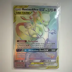 Mewtwo & Mew GX 242/236 SM Unified Minds Secret Rare Full Art TAG TEAM GX - Image 1