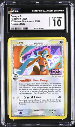 Pokemon Deoxys 5/110 EX Holon Phantoms Reverse Holo Stamped CGC 10 Gem Mint - Image 1