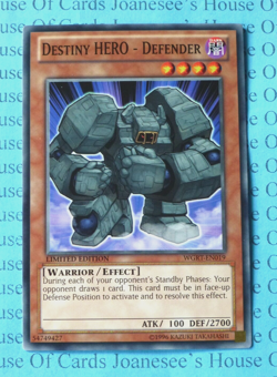 Destiny HERO - Defender WGRT-EN019 Yu-Gi-Oh Card Limited Edition New - Image 1
