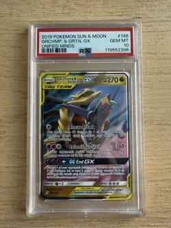 Pokemon TCG Garchomp & Giratina GX SM193 Holo Card PSA 10 - Image 1