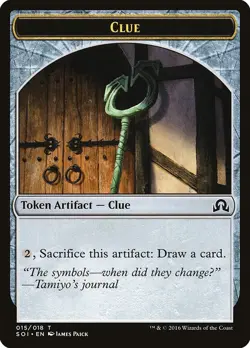 MTG CLUE TOKEN - SHADOWS OVER INNISTRAD SOI ARTIFACT TOKEN - Image 1