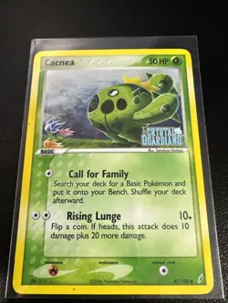 Pokemon TCG Cacnea Crystal Guardians Reverse Holo Card 47/100 LP - Image 1