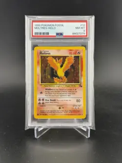 Moltres 12/62 PSA 8 - Fossil Set Holo Pokemon Card - NM-MT - Image 1
