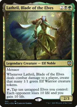 1x - Lathril, Blade of the Elves - #01 - Kaldheim - NM MTG - Image 1