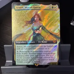 Arwen, Mortal Queen Extended Art Surge Foil Lord of the Rings MTG NM - Image 1